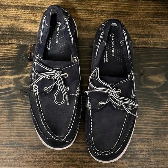 Rockport | Shoes | Rockport Mens Navy Suede Boat Shoes Size With Adiprene  By Adidas | Poshmark